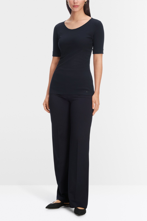 Round - Collar Shirt With Short Sleeves