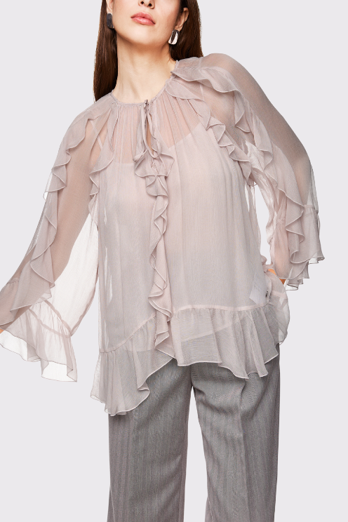 Sheer Ruffle Blouse