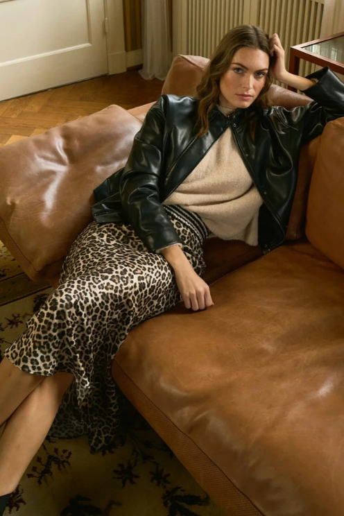 Leopard Pull On Skirt
