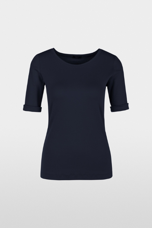 Round - Collar Shirt With Short Sleeves
