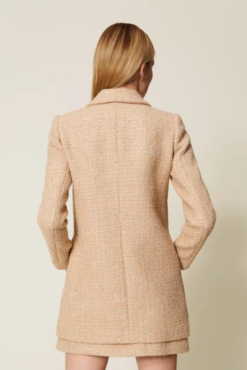 Bouclé Coat with Sequins