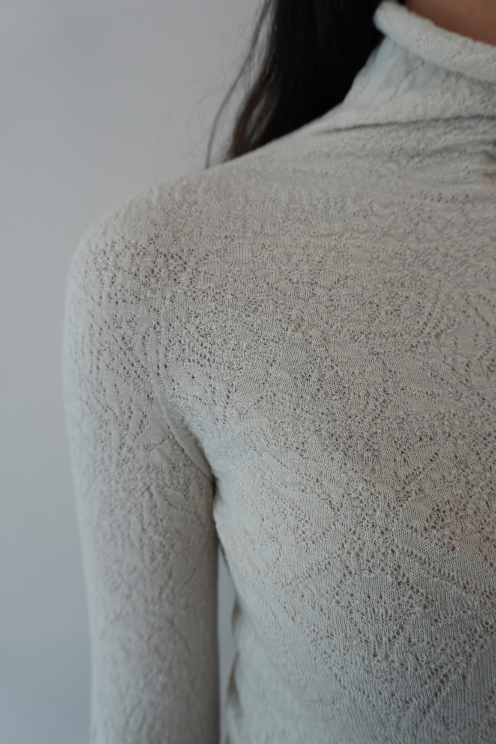 Lace Effect Merino Pullover
