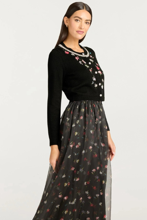 Tumbling Carnation Cardigan