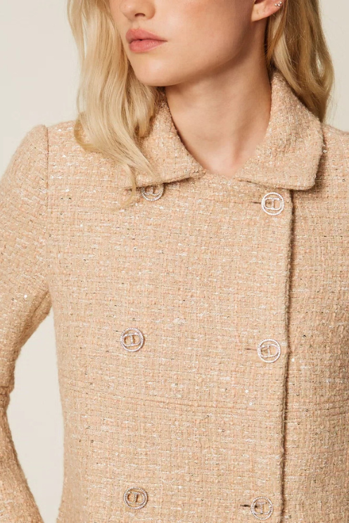 Bouclé Coat with Sequins