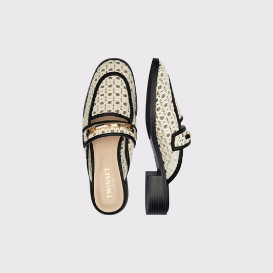 Twinset Woven Raffia Mules