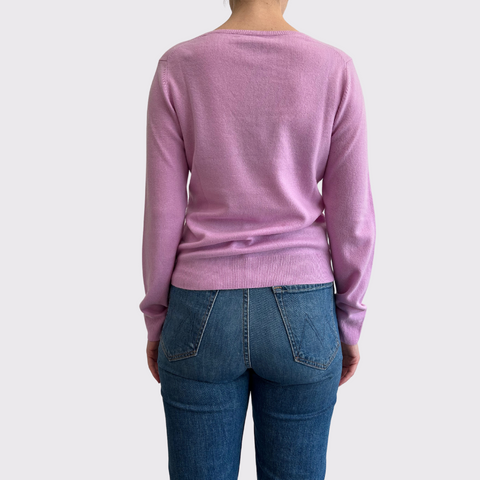 Repeat V-Neck Pink Sweater