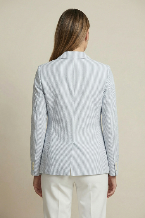 Candi Slim Fit Oxford Print Blazer
