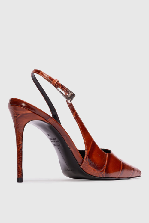Branca Crop Leather Slingback Heel