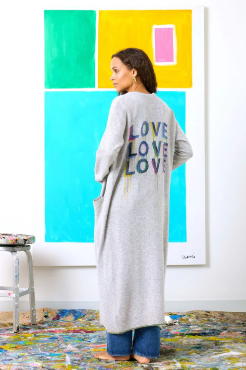Super Duper Love On Repeat Duster in Heather Gray