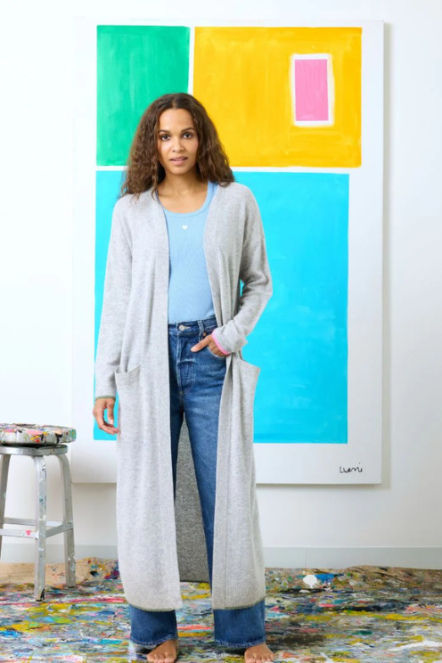 Super Duper Love On Repeat Duster in Heather Gray