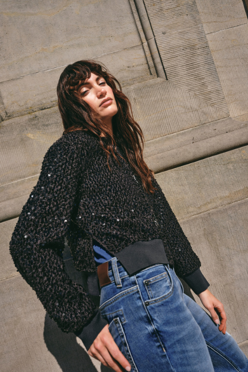Sequin Bomber Jacket