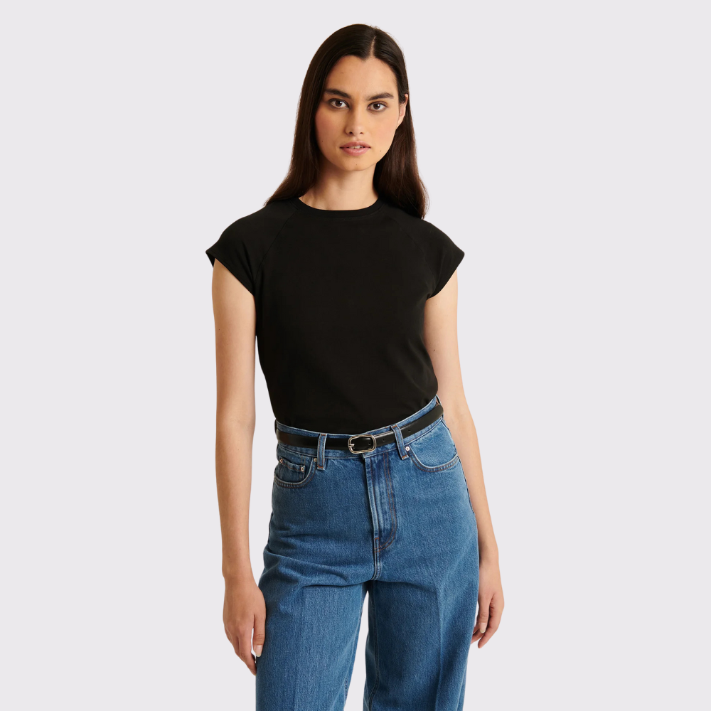Patrick Assaraf Short Sleeve Iconic Raglan Baby Tee