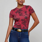 Ressi Fitted Tee - Burgundy Painterly