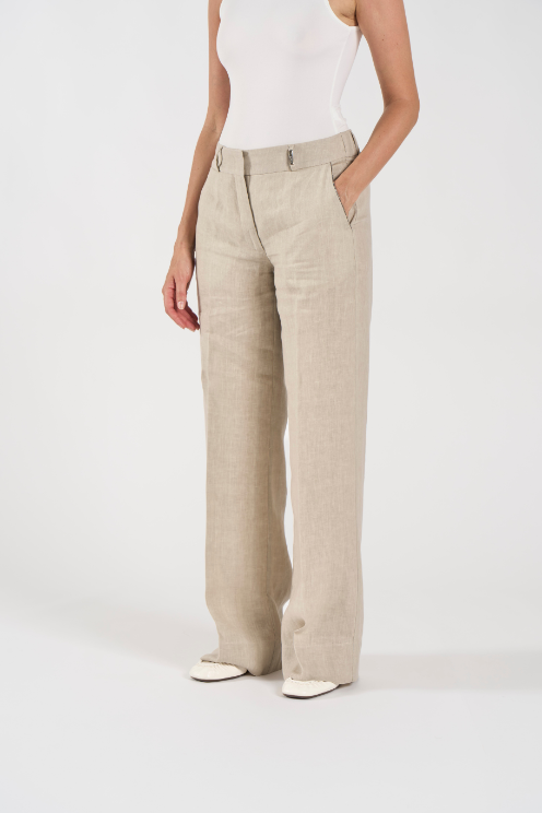 Wide Leg Linen Trousers
