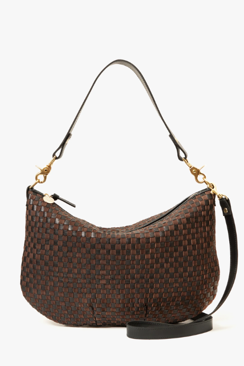 Moyen Messenger - Leather & Suede Woven Checker