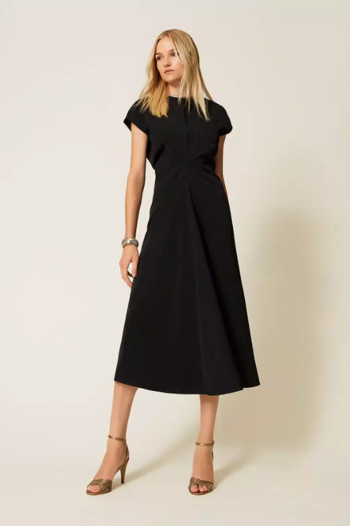 Midi Dress with Draping