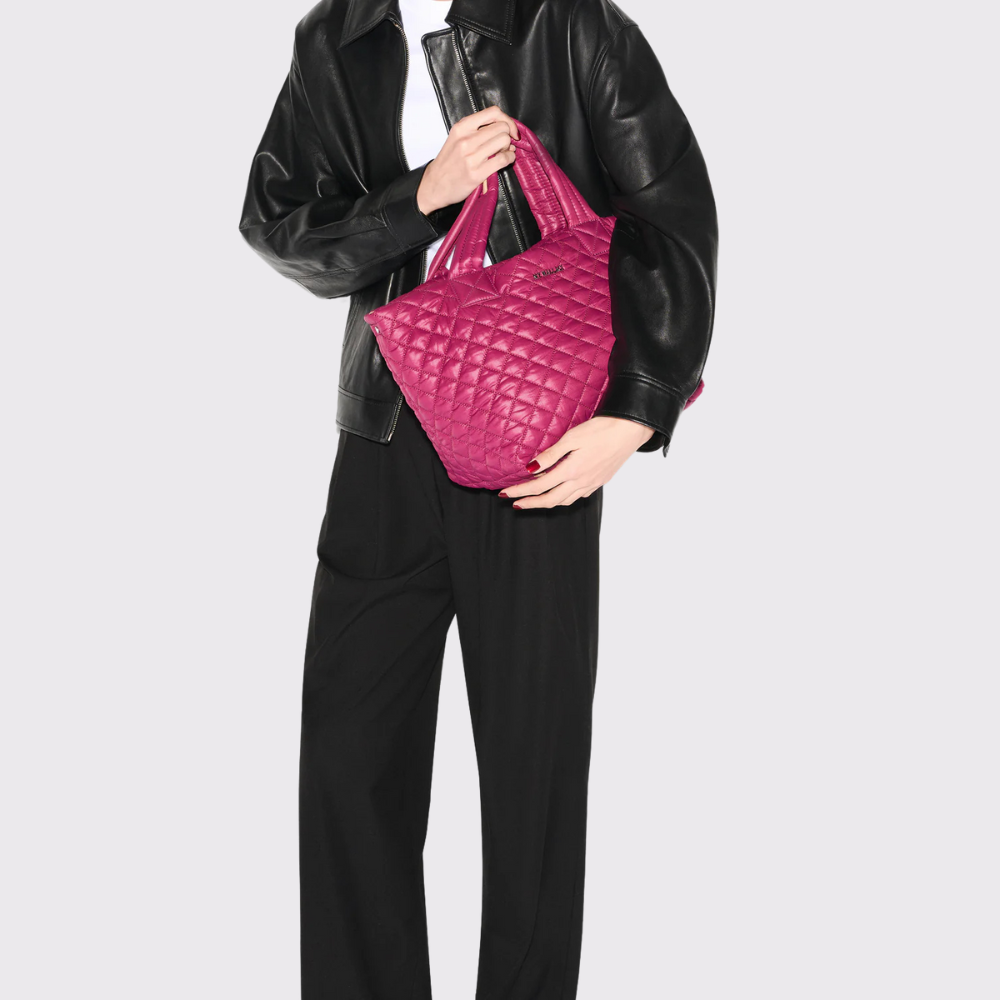 Small Metro Tote Deluxe in Raspberry
