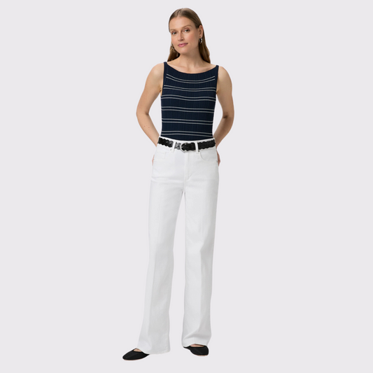 Paige Sasha Crisp White Wide Leg Jean