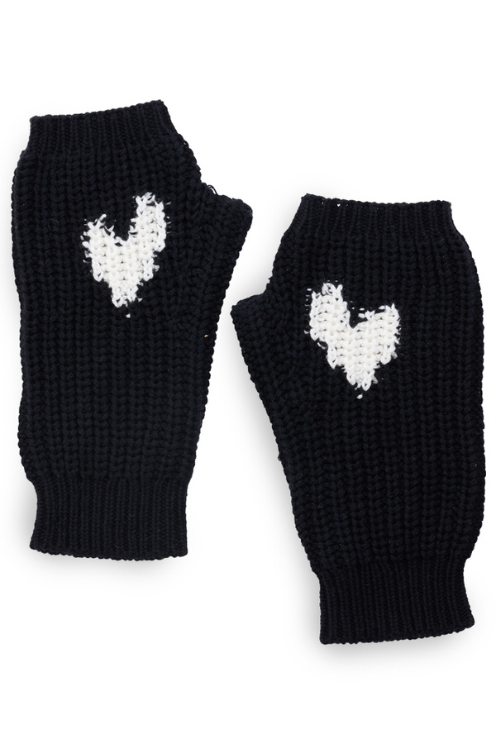 Imperfect Heart Mittens in Black