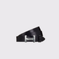Vanzetti H Silver Buckle Belt in Black