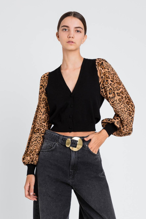 Leopard Puff sleeve Sweater