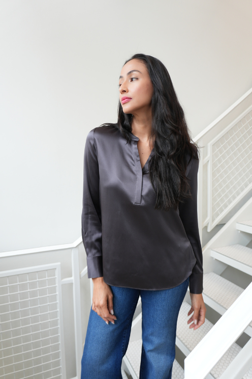 Silk Placket Blouse