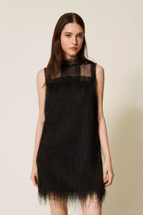 Mini Fringe and Tulle Dress