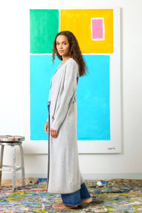 Super Duper Love On Repeat Duster in Heather Gray
