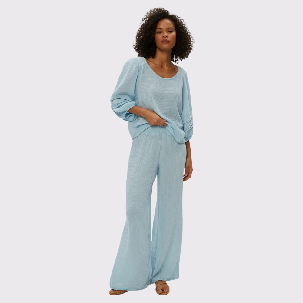 Michael Stars Susie Wide Leg Smocked Waist Pant