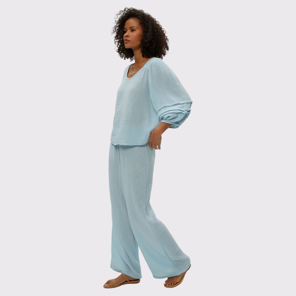 Michael Stars Susie Wide Leg Smocked Waist Pant