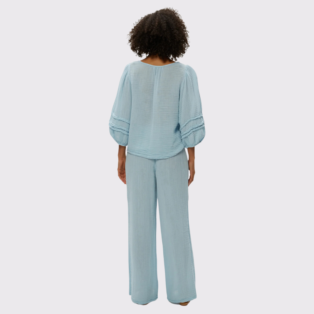 Michael Stars Susie Wide Leg Smocked Waist Pant