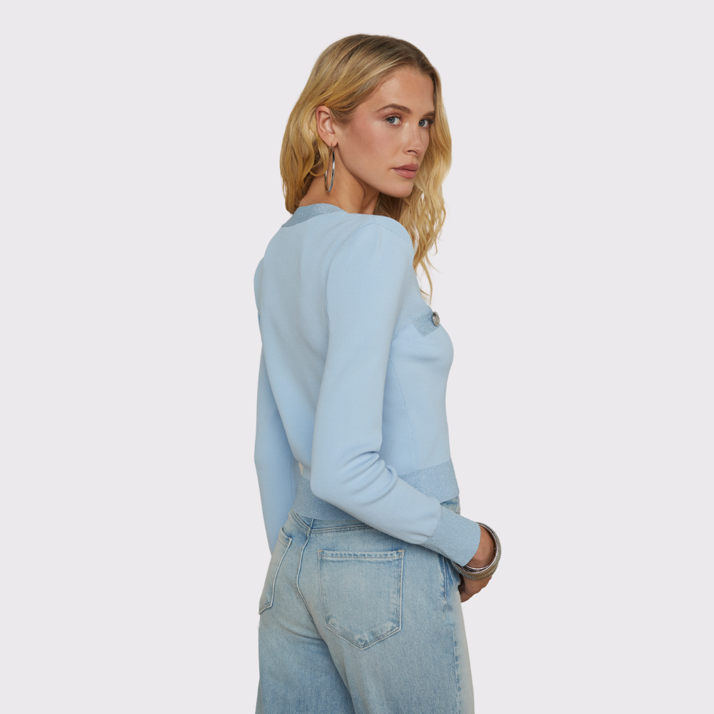 L'agence Taya Cropped V-Neck Cardi