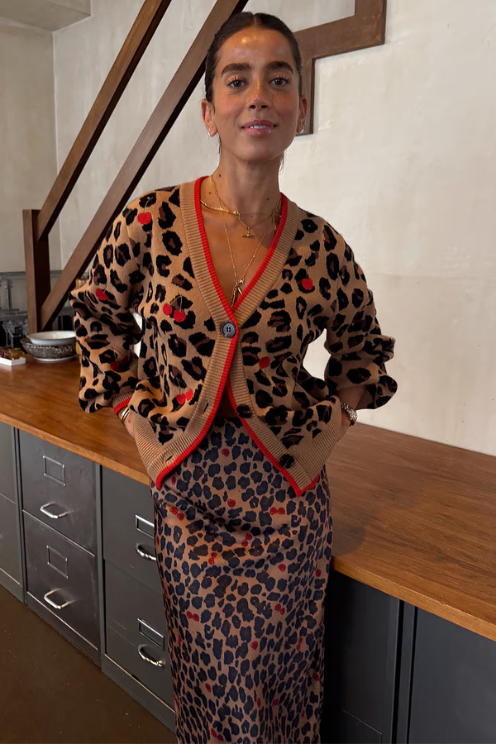 Never Fully Dressed Cherry Leopard Cardigan