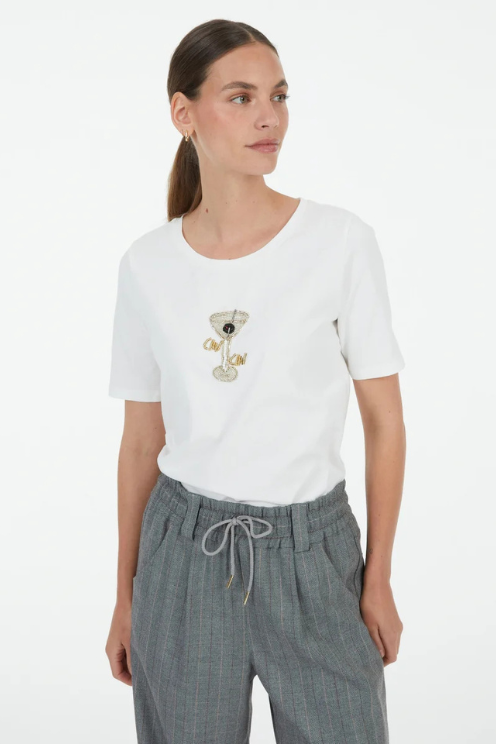 Martini Pearl Appliqué Tee