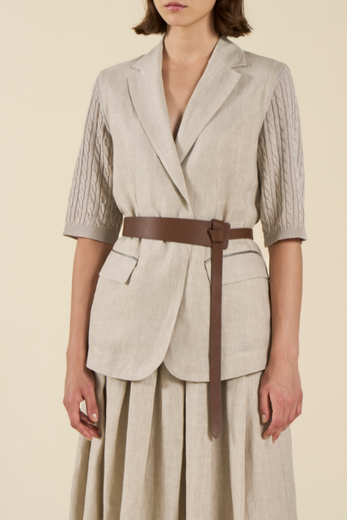 Linen Knit Sleeve Blazer