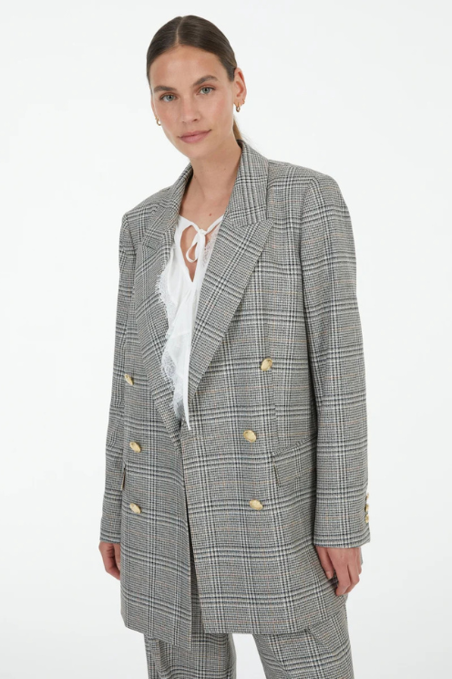 Blazer with Checked Pattern