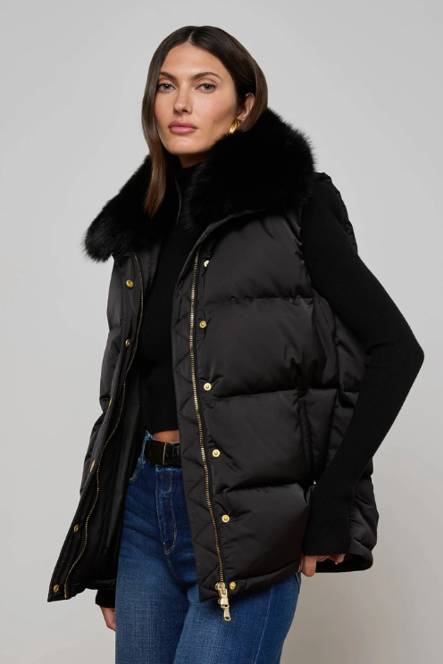 Nalo Faux Fur Puffer Vest