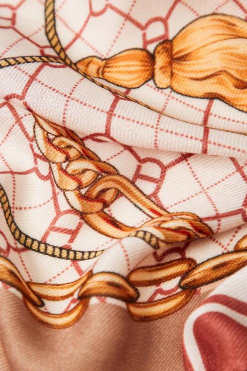 Oval Chain Scarf - Burgundy