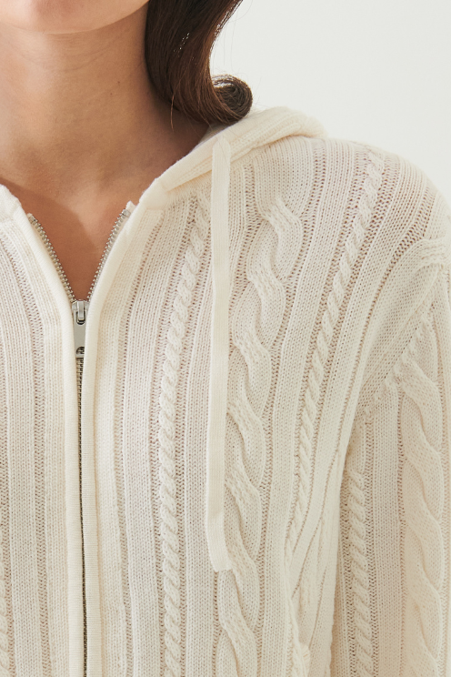 Xfine Merino Cable Full Zip Hoodie