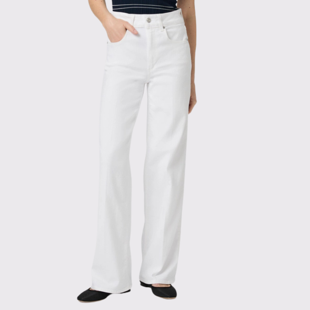 Paige Sasha Crisp White Wide Leg Jean
