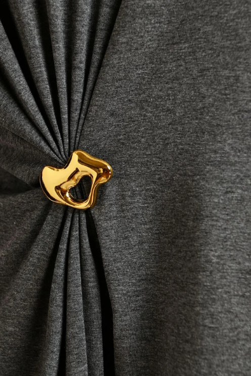 Steel Grey T-shirt with Removable Broach
