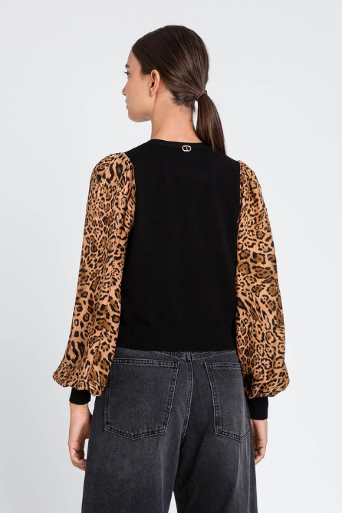 Leopard Puff sleeve Sweater