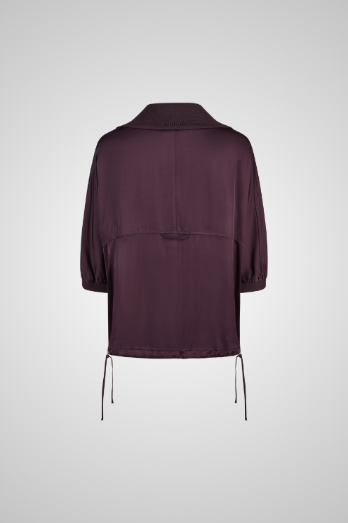 Deep Plum Satin Utility Blouse