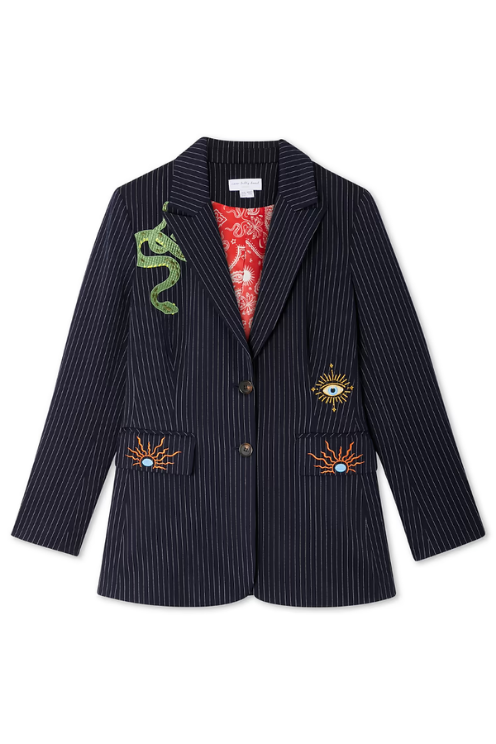 Navy Pinstripe Taylor Blazer