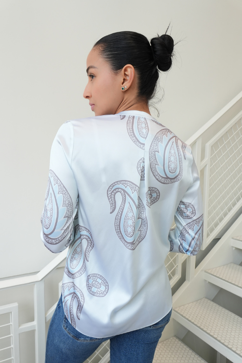 Silk Printed Paisley Blouse