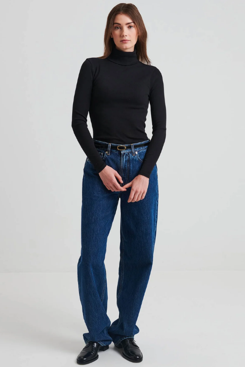 Cotton Modal Rib Turtle Neck