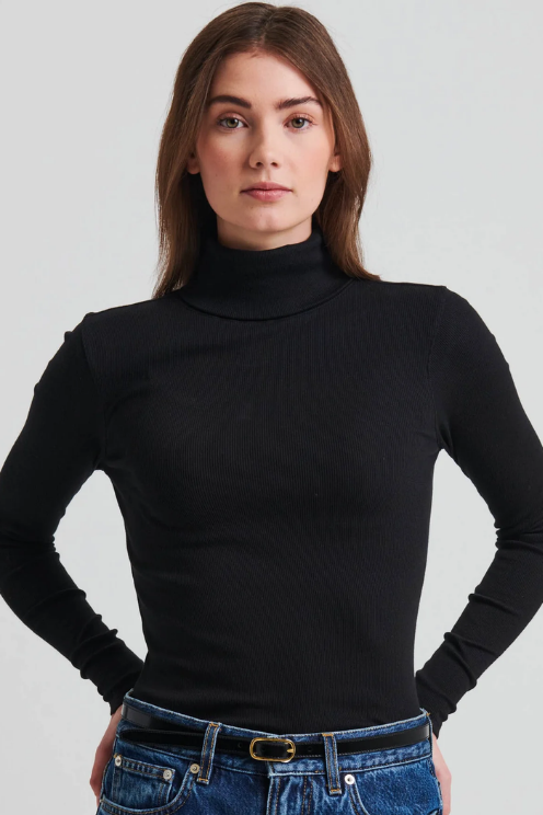 Cotton Modal Rib Turtle Neck