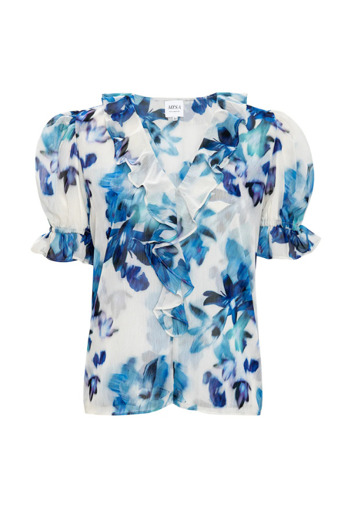 Connie Blouse - Blurred Bouquet