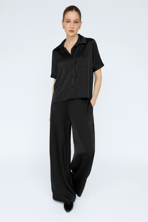 Butter Satin Wide Leg Pant