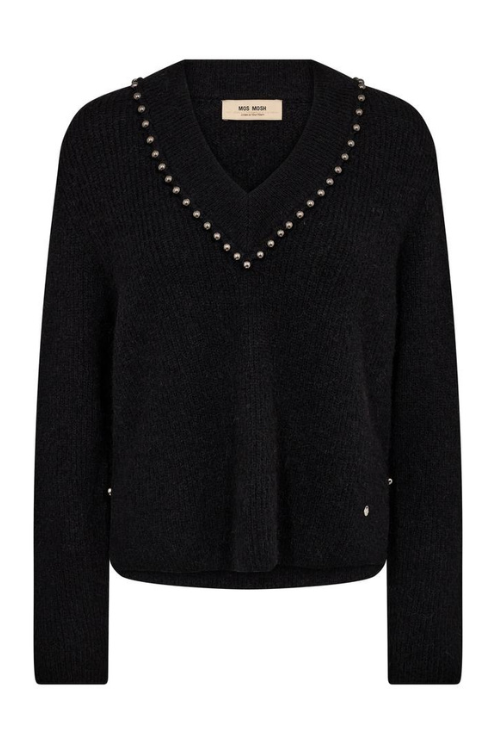 Zora V Neck Studded Sweater
